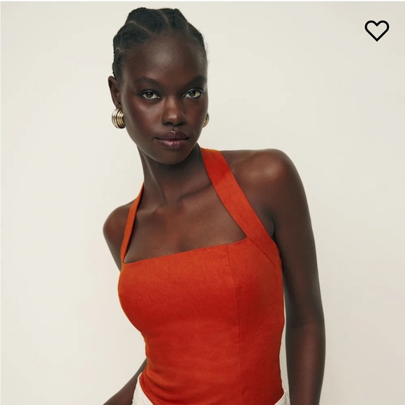 Reformation Tops - NWT Reformation Malika Halter Top in Blood Orange - Size 2